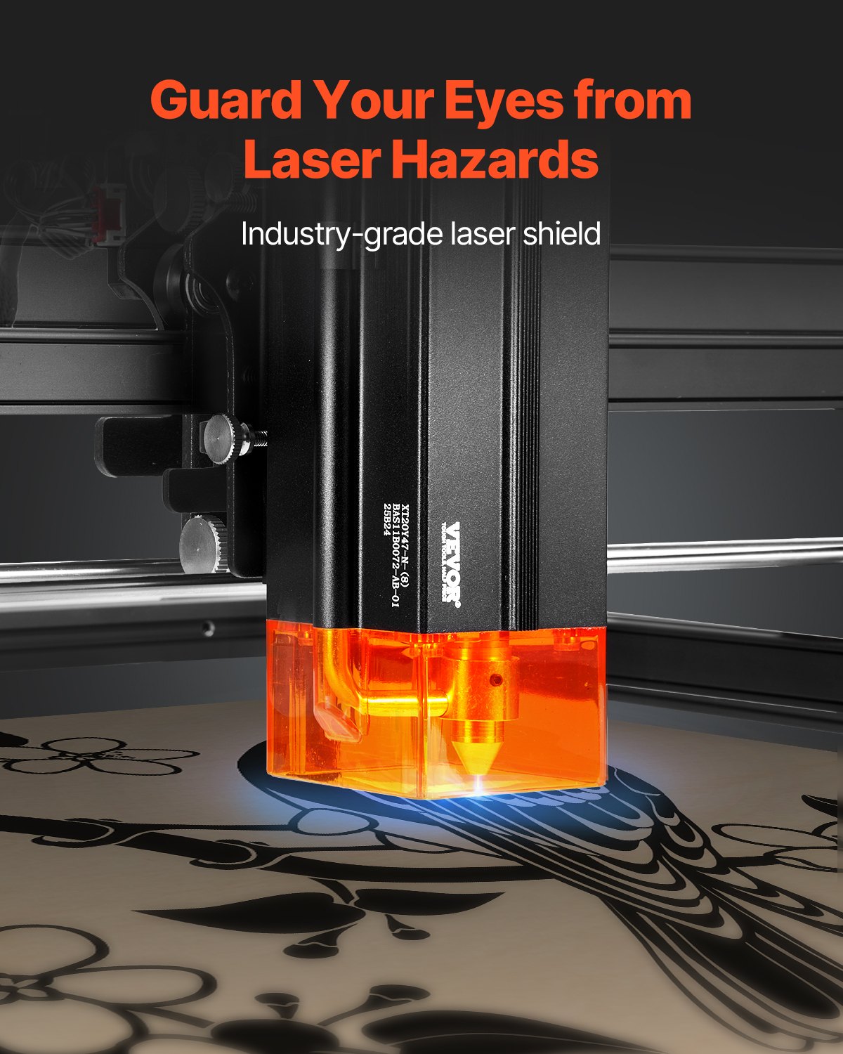 Grawerka laserowa VEVOR, moc 20 W, maszyna do grawerowania laserowego, obszar roboczy 35 x 40 cm, prędkość ruchu 10000 mm/min, punkt ściskany z ochroną oczu, do drewna i niektórych metali