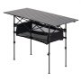 VEVOR Składany stół bufetowy, przenośny stół wielofunkcyjny, 120 cm, prostokątny aluminiowy stół (dla 4-6 osób) z regulowaną wysokością i torbą transportową, stół ogrodowy, stół kempingowy na imprezy piknikowe, czarny