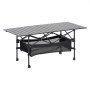 VEVOR Składany stół bufetowy, przenośny stół wielofunkcyjny, 120 cm, prostokątny aluminiowy stół (dla 4-6 osób) z regulowaną wysokością i torbą transportową, stół ogrodowy, stół kempingowy na imprezy piknikowe, czarny