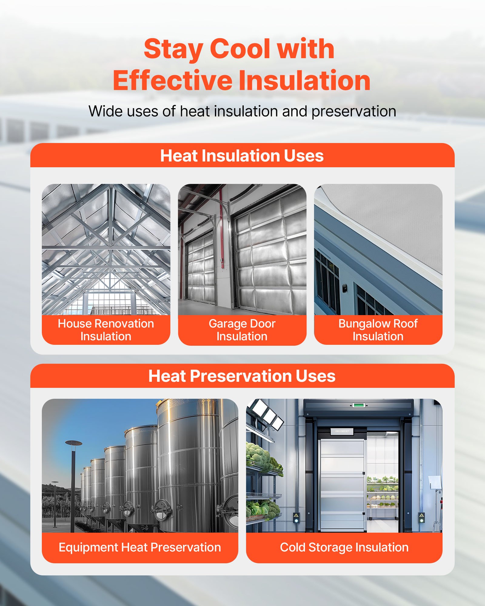 VEVOR Double Reflective Insulation Roll, Perforated Woven Fabric Radiant Barrier, 0.15mm 38.1 m x 1.22 m, Double-Sided Aluminum Foil Heat Reflective Shield, Thermal Insulation Roll for Window RV Roof
