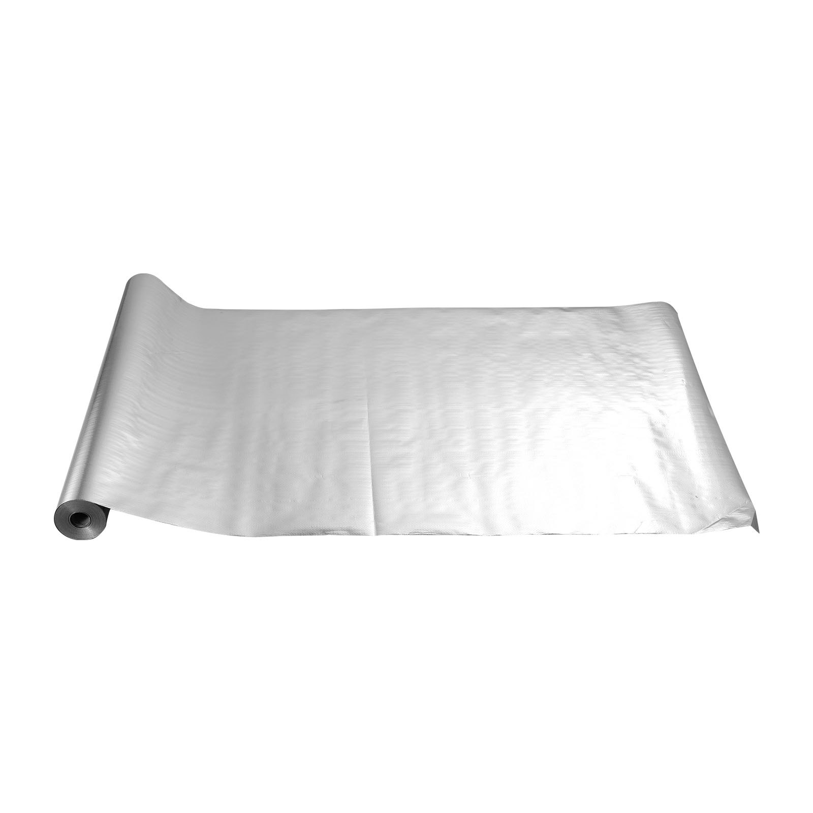 Folia izolacyjna VEVOR, folia izolacyjna z tkaniny nieperforowanej, folia odblaskowa 0,15 mm, 38,1 m x 122 cm, dwustronna ochrona przed odbiciem ciepła, wykonana z folii aluminiowej, rolka termoizolacyjna do dachów okiennych