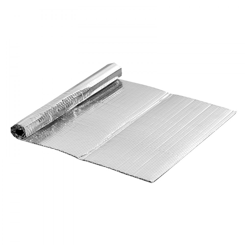 VEVOR Double Reflective Insulation Sheet, 16PCS Double-Sided Aluminum Foil Radiant Barrier, 6mm 1.22 m x 0.61 m, Dual-Layer Air Bubble Heat Reflective Shield, Thermal Insulation Rolls