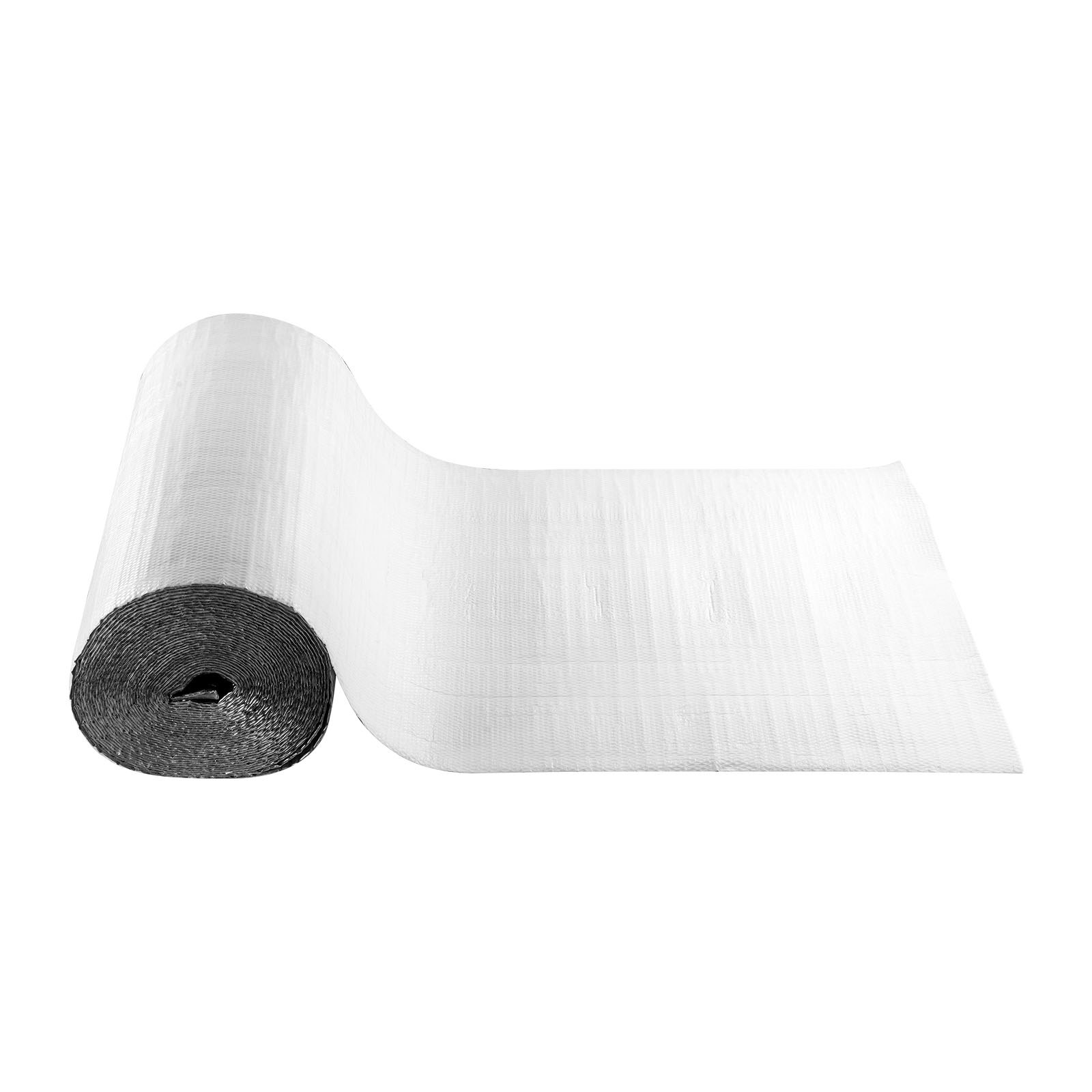 Folia izolacyjna VEVOR, folia bąbelkowa, 6 mm, 122 cm x 30,48 m, folia aluminiowa, biała folia PE, ochrona odbijająca ciepło, rolka izolacji termicznej do bram garażowych, okien, dachów kamperów