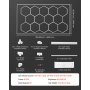 VEVOR Lampa garażowa LED Hexagon 672 W 80 640 lm 6500 K Montaż sufitowy Idealna do siłowni, salonów fryzjerskich, wystawowych i sklepów, Elastyczna konstrukcja z zatrzaskowym połączeniem, Prostokątna rama