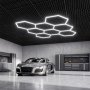 VEVOR Lampa garażowa LED Hexagon 248 W 29 760 lm 6500 K Montaż sufitowy Idealna do siłowni, salonów fryzjerskich, wystawowych i sklepów, Elastyczna konstrukcja z zatrzaskowym połączeniem, Wytrzymały PC