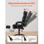 VEVOR Fotel biurowy obrotowy z wysokim oparciem, podnóżkiem i poduszką lędźwiową, ergonomiczny fotel biurowy z pochyleniem 135° i regulowaną wysokością do pracy, nauki, gier