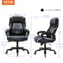 Krzesło biurowe VEVOR Krzesło wykonawcze ze skóry PU, czarne, z oparciem z regulacją wysokości 0-80 mm, krzesło obrotowe do biurka, nośność 181,43 kg, krzesło wykonawcze, krzesło biurowe, krzesło obrotowe z oparciem 770 x 600 mm