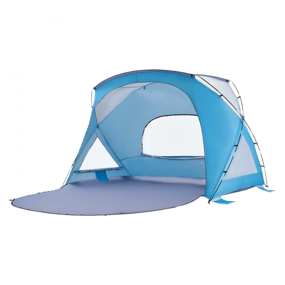 VEVOR Beach Shelter Parasol przeciwsłoneczny dla 6 osób, ochrona UPF 50+, przenośny namiot plażowy z torbą transportową i kotwami gruntowymi, wytrzymały parasol plażowy na kemping, wędkowanie, piknik, namiot przeciwsłoneczny