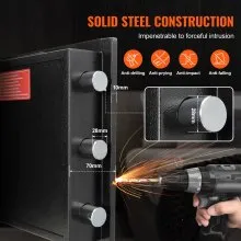 Sejf depozytowy VEVOR 2,5 L, sejf depozytowy ze wrzutnikiem, elektroniczny zamek szyfrowy i 2 klucze awaryjne, 355 x 355 x 515 mm, sejf biznesowy na gotówkę, dom, hotel, biuro itp.