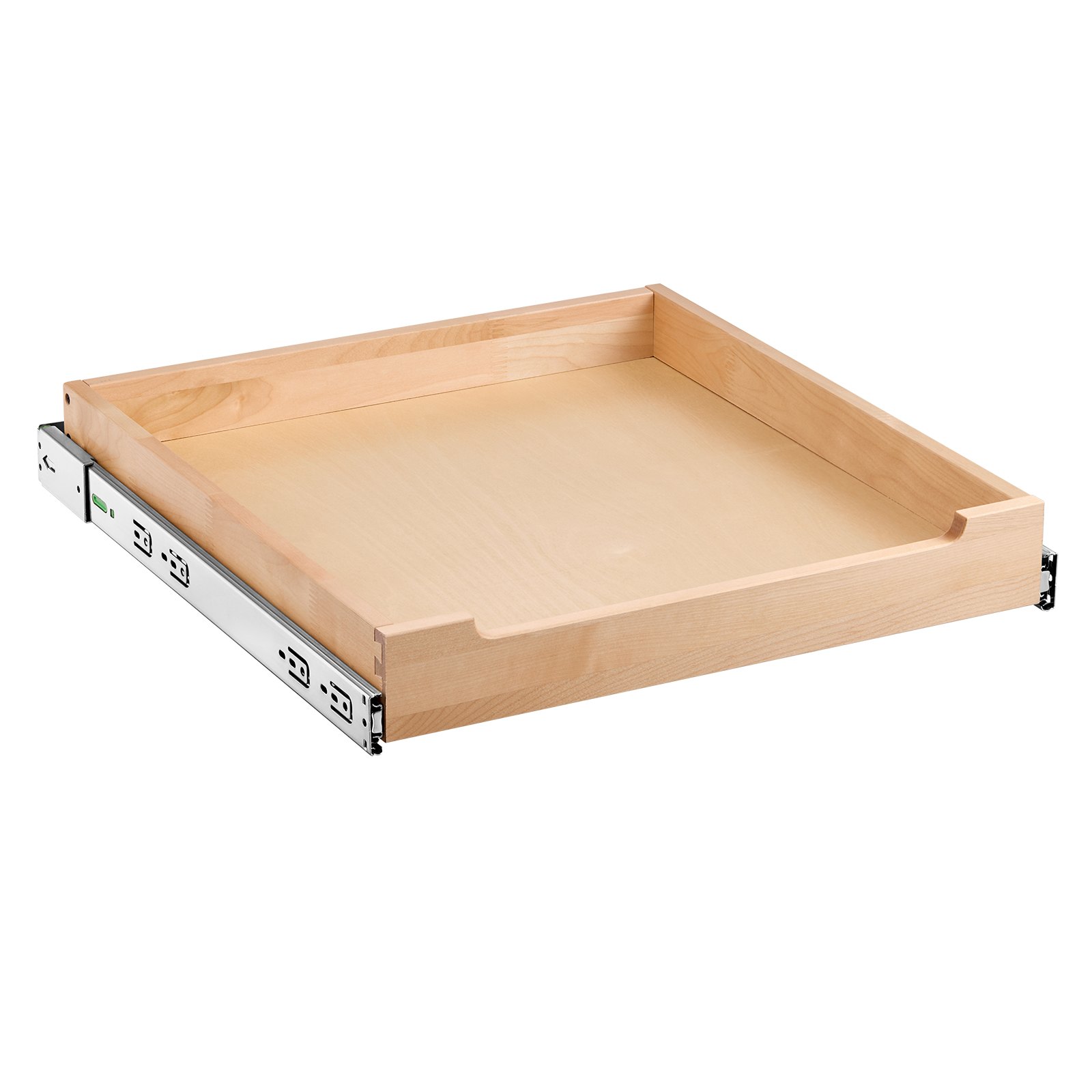 VEVOR Wysuwana półka do szafki z organizerem i szufladą (508 x 533 x 76 mm) z mechanizmem cichego zamykania, drewnianym dnem i bocznymi uchwytami do szuflady, do kuchni, spiżarni i łazienki