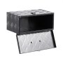 Skrzynia narzędziowa VEVOR z wytrzymałego aluminium do przyczepy ciężarowej, w paski (406 x 190 x 254 mm) z uchwytem bocznym i górnym, organizer do przechowywania przyczepy kempingowej, czarna