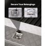 Skrzynia narzędziowa VEVOR z aluminium do przyczepy ciężarowej, w paski (762 x 330,2 x 330,2 mm) z uchwytem bocznym i kluczykiem T-Lock, organizer do przechowywania w przyczepie, srebrna