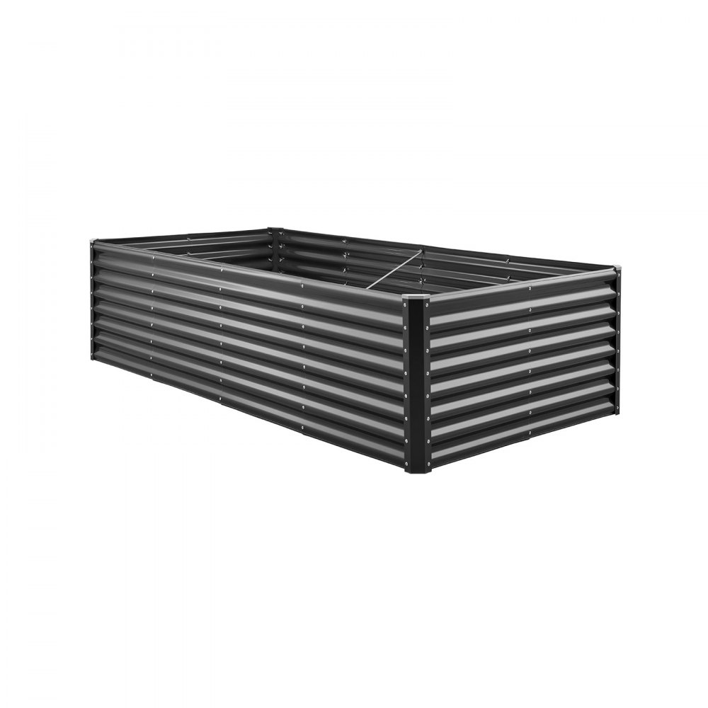 VEVOR Podwyższona grządka ogrodowa, metalowa, 2400x1200x600 mm, grządka do sadzenia, grządka warzywna, skrzynia na rośliny z otwartym dnem i zaokrąglonymi krawędziami, duża grządka kwiatowa, grządka ziołowa, idealna do warzyw, kwiatów, ziół i sukulentów