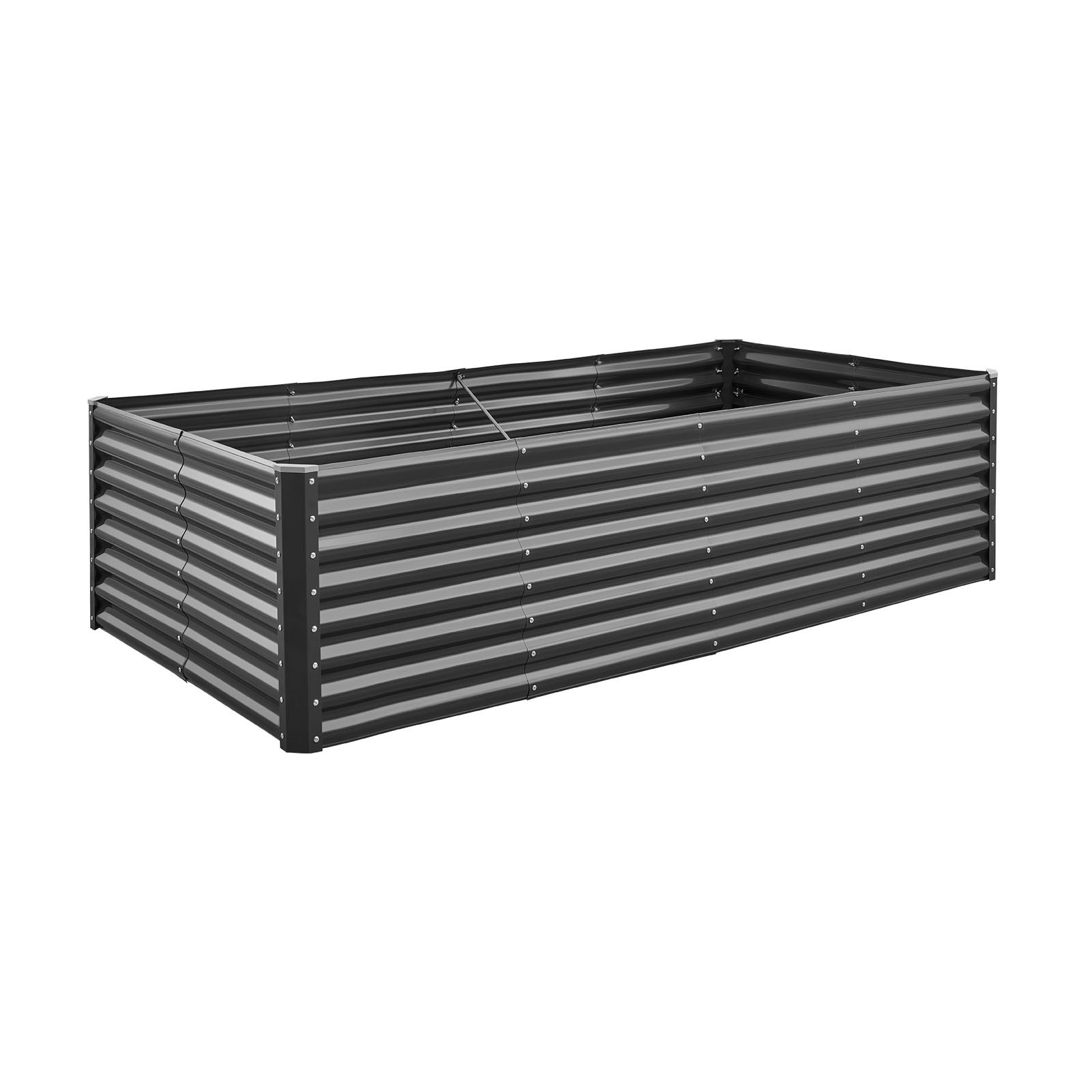VEVOR Podwyższona grządka ogrodowa, metalowa, 2400x1200x600 mm, grządka do sadzenia, grządka warzywna, skrzynia na rośliny z otwartym dnem i zaokrąglonymi krawędziami, duża grządka kwiatowa, grządka ziołowa, idealna do warzyw, kwiatów, ziół i sukulentów