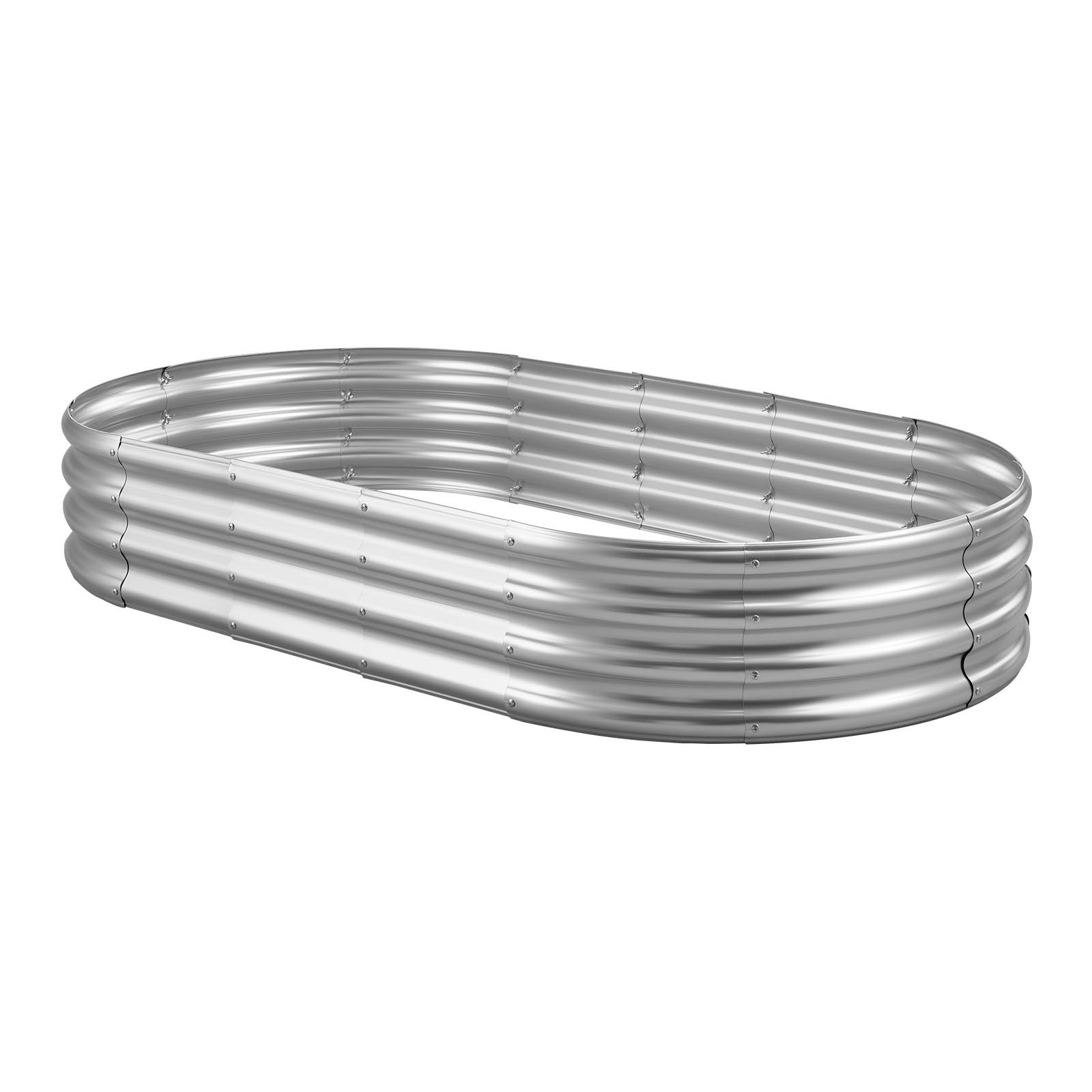 VEVOR Podwyższona grządka ogrodowa, metalowa, 1800x900x290 mm, grządka do sadzenia, grządka warzywna, donica z otwartym dnem i zaokrąglonymi krawędziami, grządka kwiatowa, grządka ziołowa, idealna do warzyw, kwiatów, ziół i sukulentów, owalna
