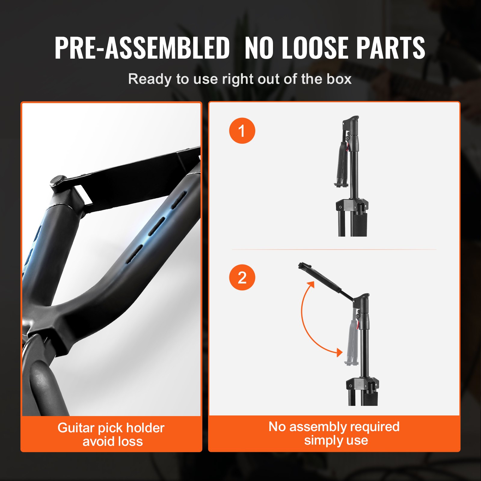Stojak na gitarę VEVOR, rama statywu do gitary, regulacja wysokości 900-1200 mm