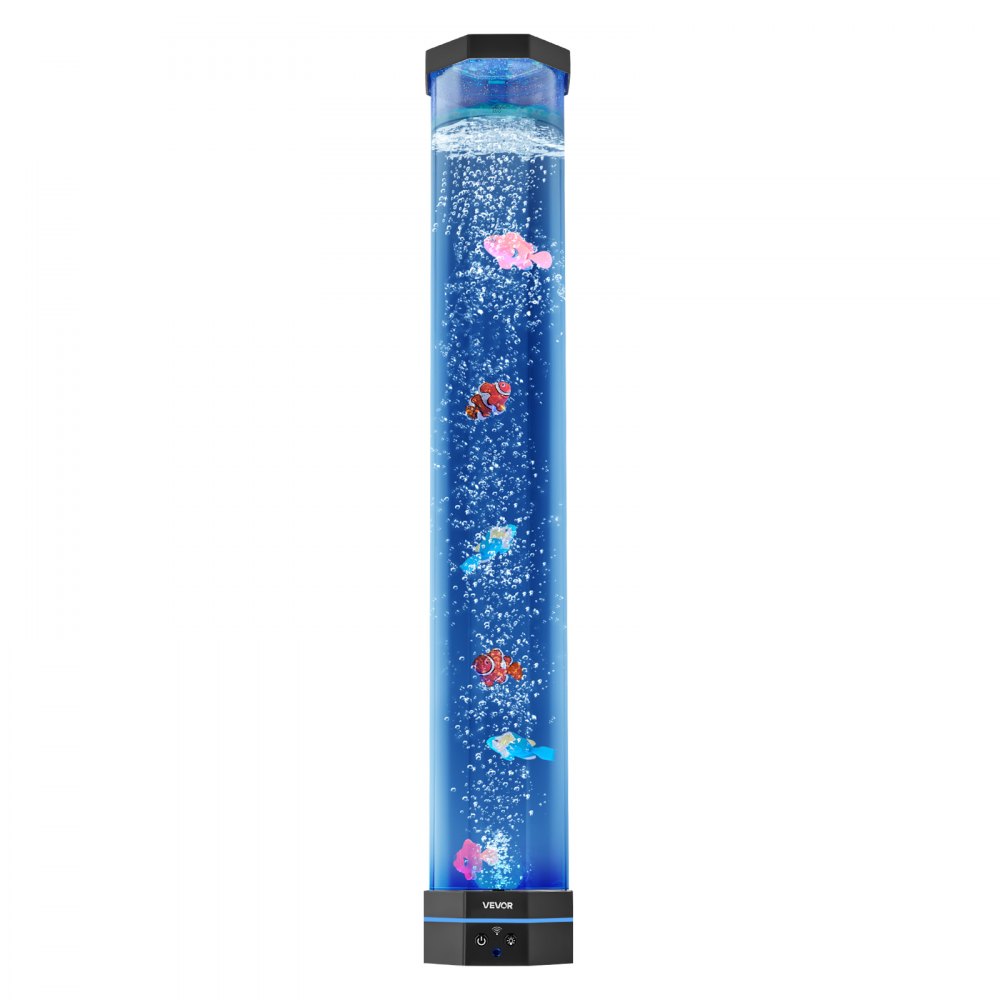 VEVOR Lampa lawowa z 6 pływającymi rybkami, 80 cm lampa bąbelkowa, 16 zmieniających kolor efektów świetlnych, pilot zdalnego sterowania, światło nastrojowe, lampka nocna do akwarium, do sypialni, salonu, dekoracji wnętrz