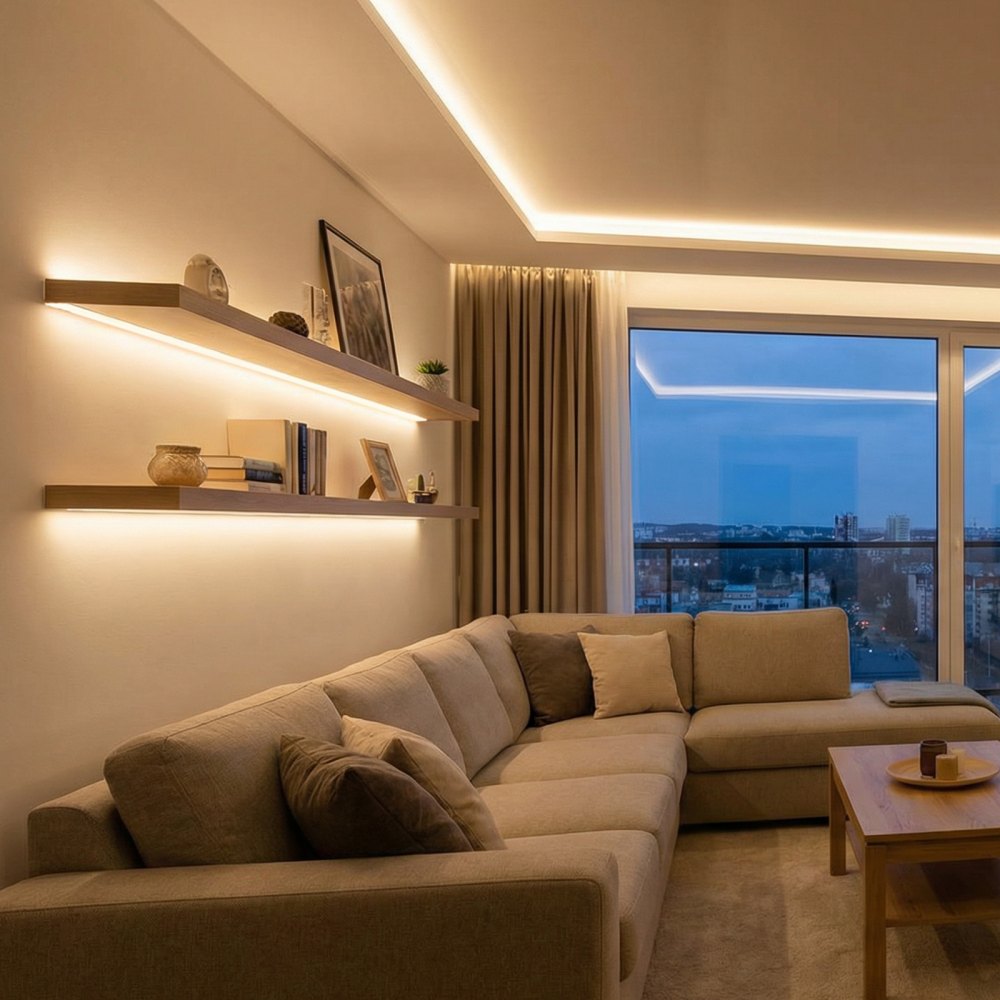 Profil LED VEVOR, 10 szt., 2 m, anodowany profil aluminiowy z mleczną osłoną, zaślepki i klipsy montażowe, kanały, dyfuzor do taśm LED, idealny do blatów pod szafkami, kształt litery V