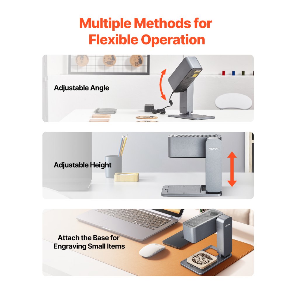 Grawerka laserowa VEVOR, 600 mm/s, duża prędkość, 5 W, ręczna grawerka laserowa i ploter tnący DIY, zestaw podstawowy, do urządzeń Mental, pojedynczy niebieski laser, drewno, skóra, akryl, włókno, biżuteria, szkło