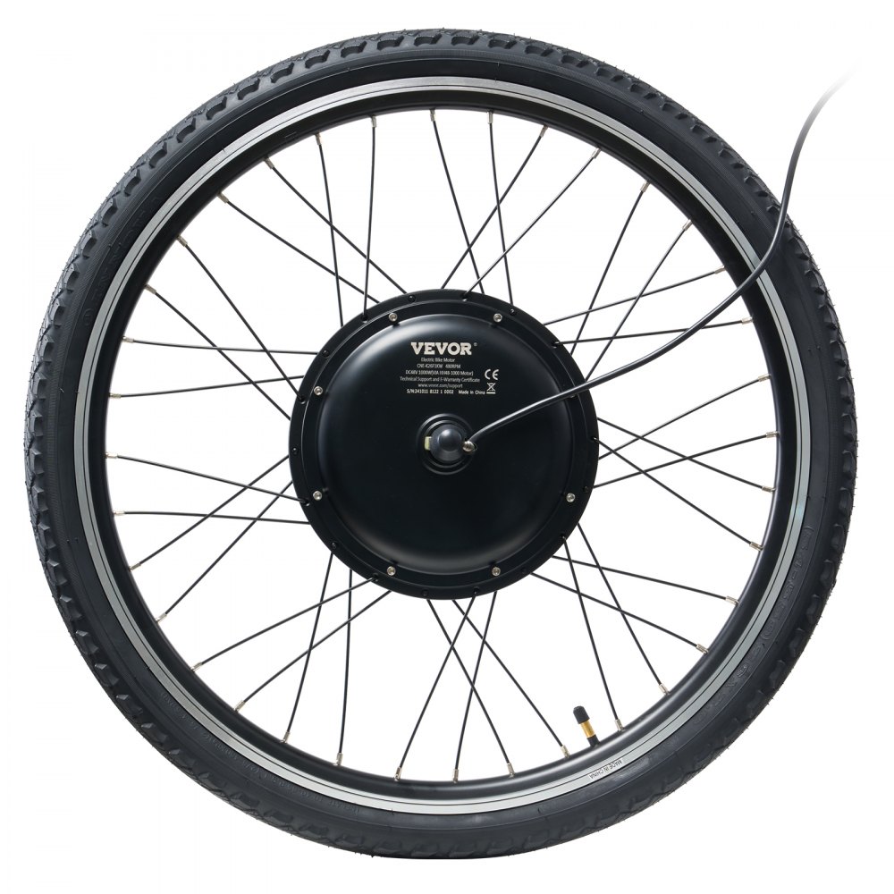 Zestaw do roweru elektrycznego VEVOR 1000 W, 48 V, 420 obr./min, φ650 mm, z silnikiem w piaście przedniego koła, ulepszonym kontrolerem prędkości, manetką gazu, wyświetlaczem LCD i systemem PAS do roweru szosowego