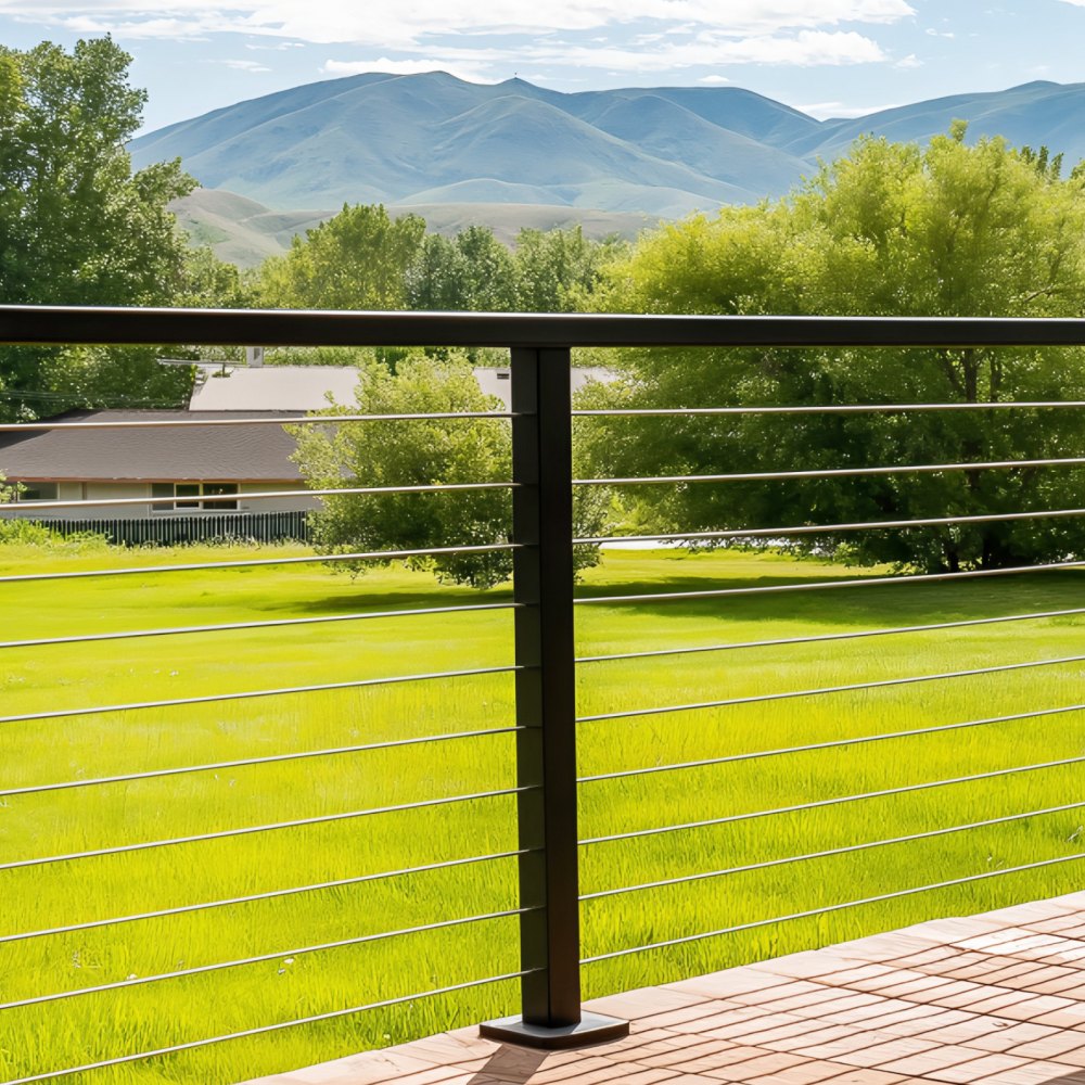 VEVOR 2-pak przedłużających łączników poręczy, złączki POM do poręczy prostokątnych, zestawy systemów poręczy kablowych na tarasie, matowa czerń, HT-04