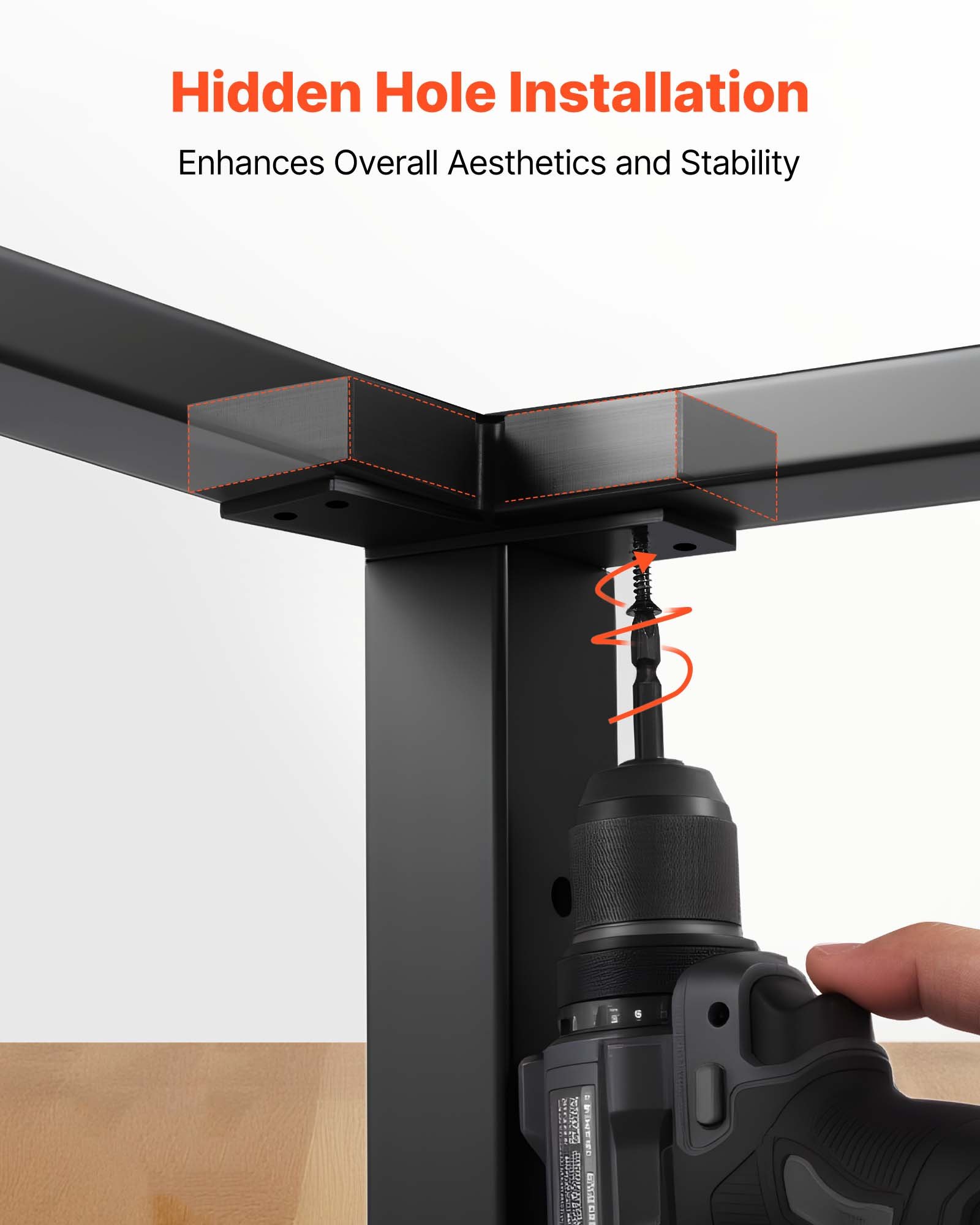Łączniki narożne poręczy VEVOR (2 szt.), akcesoria do balustrad schodowych, łączniki POM do prostokątnych poręczy kablowych, system szyn kablowych na taras, matowa czerń, HT-05
