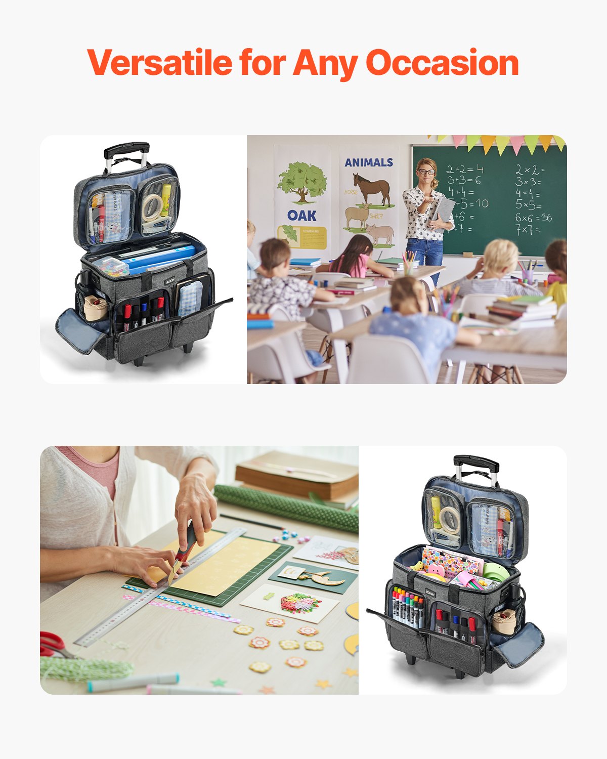 VEVOR Laptop Notebook Trolley Aktówka Torba na notebooka do 15,6 cala (39,6 cm) Szara