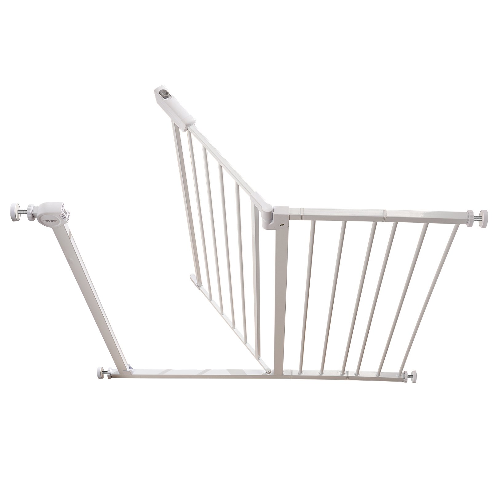 Bramka schodowa VEVOR Baby Gate z regulowaną szerokością (65-101,6 cm), otwierana jedną ręką, do schodów i drzwi, biała