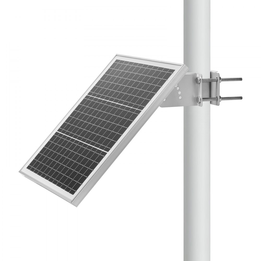 Ładowarka akumulatorów do paneli słonecznych VEVOR 20 W 12 V, zestaw monokrystalicznych paneli słonecznych z kontrolerem zabezpieczającym i regulowanym mocowaniem na maszcie w zakresie 0–60°, ładowarka słoneczna do masztów o średnicy 40–80 mm, moduły słoneczne do użytku na zewnątrz