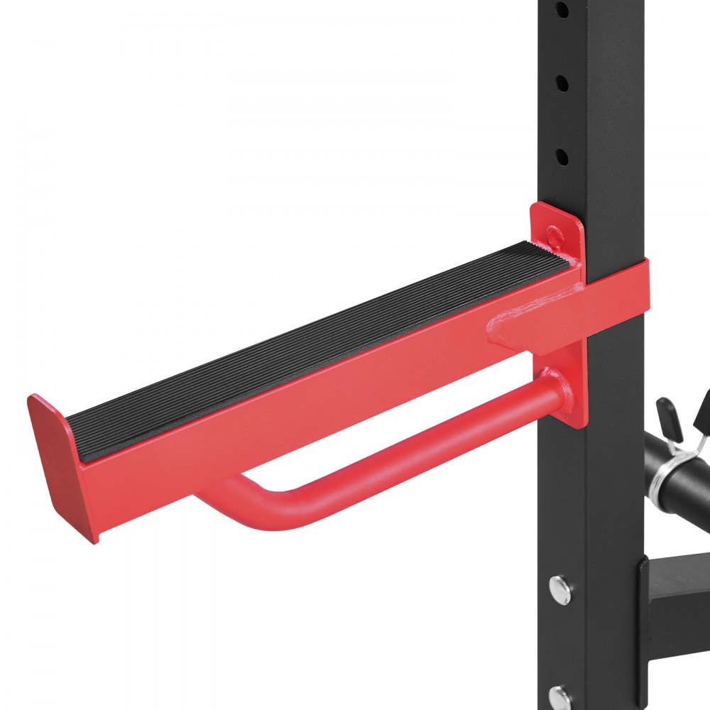 VEVOR Power Cage Squat Rack, udźwig 454 kg, wielofunkcyjny stojak do ćwiczeń siłowych w domu z 4 uchwytami na taśmę, regulowanym hakiem typu J i drążkami zabezpieczającymi do podciągania na sztandze