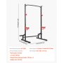 VEVOR Power Cage Squat Rack, udźwig 454 kg, wielofunkcyjny stojak do ćwiczeń siłowych w domu z 4 uchwytami na taśmę, regulowanym hakiem typu J i drążkami zabezpieczającymi do podciągania na sztandze