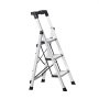 VEVOR 3-stopniowa składana drabina z antypoślizgowymi stopniami i wygodną rączką, drabina domowa o udźwigu 150 kg, aluminiowa drabina schodkowa, drabina bezpieczeństwa do kuchni, magazynu, domu i biura