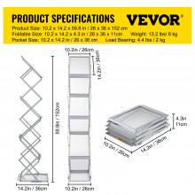 VEVOR składany stojak informacyjny aluminiowy stojak na broszury stojak na katalogi torba transportowa