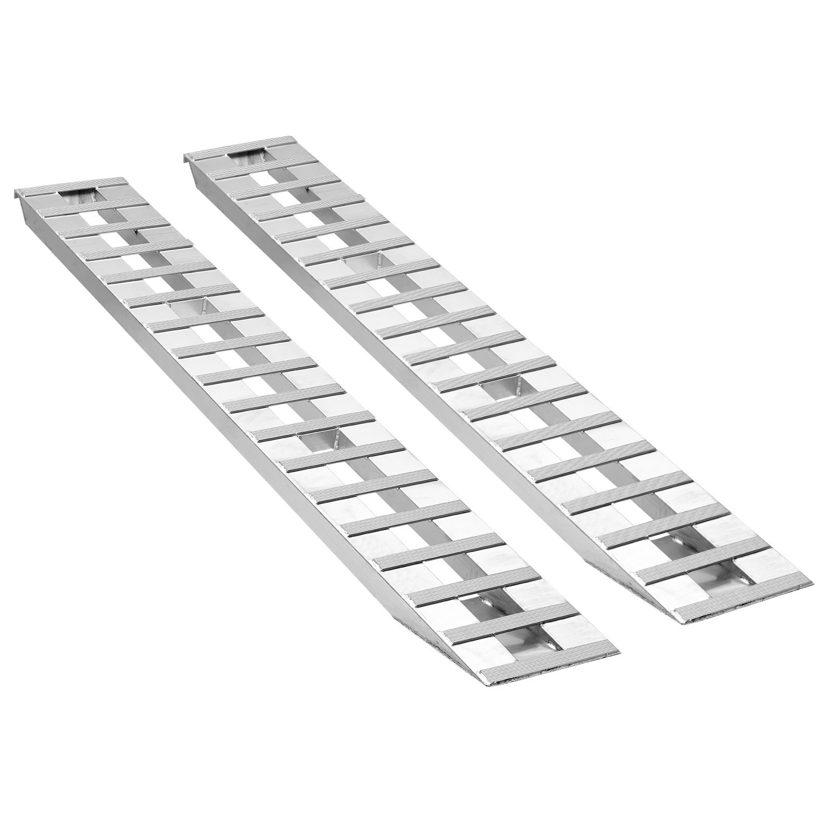 Rampy załadunkowe VEVOR, 2 szt., 2745 x 380 mm, solidne aluminiowe, wytrzymałe rampy do przyczep z płytami antypoślizgowymi, ładowność całkowita 4535,9 kg, do przyczep, traktorów, quadów, kosiarek do trawy, motocykli