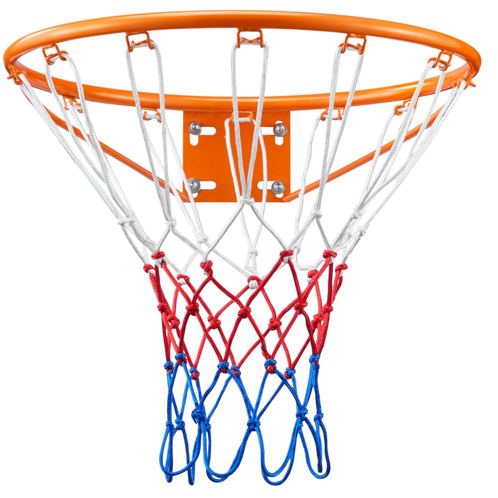 VEVOR Basketball Hoop, Hanging Ring, 483 mm, Basketball Net 577 x 483 x 110 mm, Quality and Safety Tested, Indoor & Outdoor, Universal, Sturdy Basketball Hoop, Orange