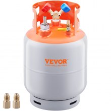 Zbiornik odzysku czynnika chłodniczego VEVOR Pojemność 30 funtów Zbiornik odzysku czynnika chłodniczego AC z adapterem ¼ do ½, zbiornik odzysku czynnika HVAC do wszystkich czynników chłodniczych, ze śladami N₂