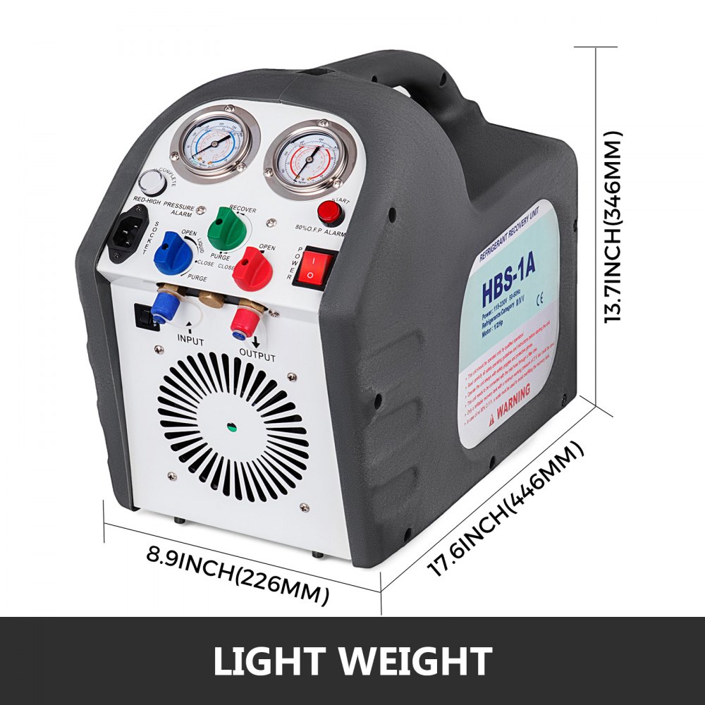 Stacja ssania czynnika chłodniczego VEVOR 220 V Stacja pomp 1/2 HP 1440 U Maszyna do odzyskiwania czynnika chłodniczego