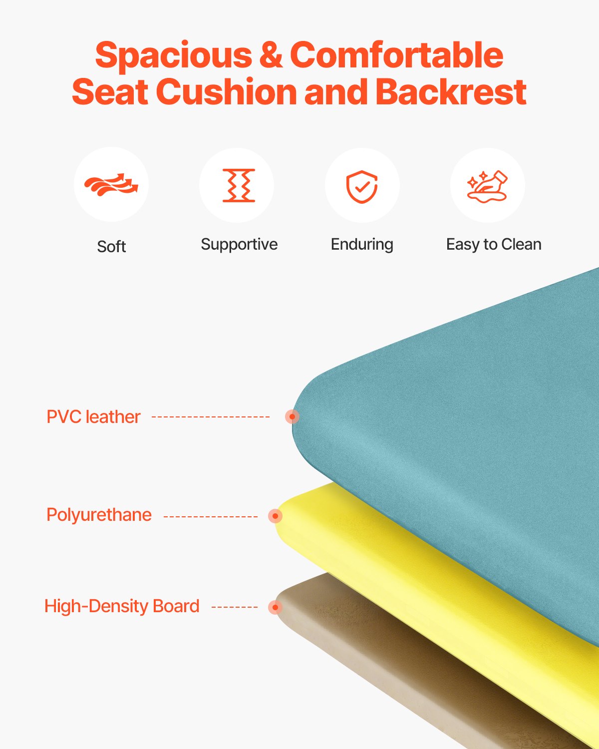 Fotel medyczny VEVOR z funkcją odchylania, 4-pozycyjny fotel Geri, fotel pacjenta z 4 kółkami, miękkim siedziskiem i 2 tackami do szpitala, domu opieki, opieki geriatrycznej