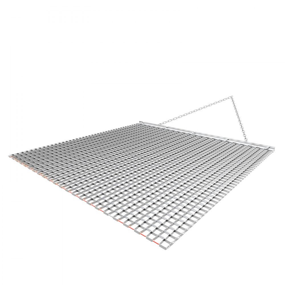 Brona wleczona VEVOR, 122x122 cm, brona łąkowa, brona polowa ze stali ocynkowanej z łańcuchem wleczonym, mocowanie do quadów, UTV i traktorów do wyrównywania dróg żwirowych, ścieżek i pól
