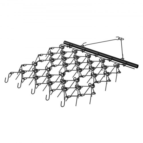 Brona łąkowa ciągnikowa VEVOR 2000 x 1210 mm włóka łąkowa wykonana ze stali Q235 o grubości 4 mm brona polna z zębami o długości 69x10 cm brona średnica zaczepu przyczepy 100 mm stalowa brona łańcuchowa włóka trawnikowa