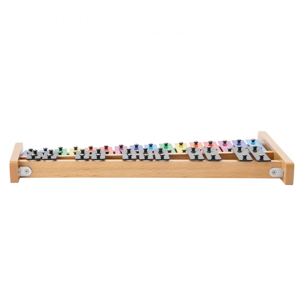VEVOR Glockenspiel, 27 nut, profesjonalny instrument perkusyjny z ksylofonem, z klawiszami SPCC i kolorowymi metalowymi klawiszami, zawiera 4 młotki, torbę transportową, zestaw instrumentów muzycznych dla początkujących