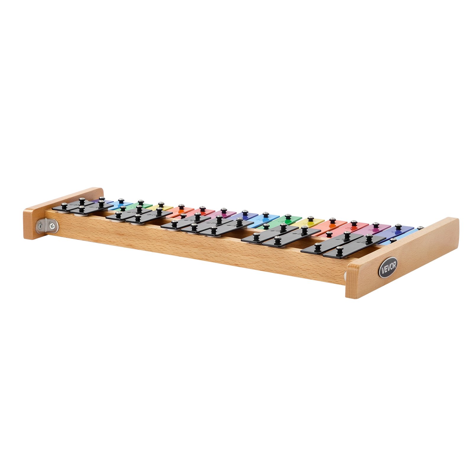 VEVOR Glockenspiel, 27 nut, profesjonalny instrument perkusyjny z ksylofonem, z klawiszami SPCC i kolorowymi metalowymi klawiszami, zawiera 4 młotki, torbę transportową, zestaw instrumentów muzycznych dla początkujących
