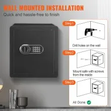 VEVOR Safe Box Lock Security for Cash Gun 1.8 stóp sześciennych Home Office