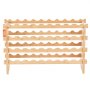 VEVOR Stackable Wine Rack for 36 Bottles, Sturdy Bottle Rack, 4-Tier Storage Shelf Made of Solid Bamboo Wood, Freestanding Wine Rack, Wobble-Free Shelves for Kitchen, Bar and Cellar (Natural Color)