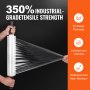 Folia rozciągliwa VEVOR 381 mm x 305 m Zestaw 2 sztuk o grubości 60 Wytrzymałość przemysłowa Przezroczysta folia do palet Wytrzymała folia termokurczliwa z uchwytami do owijania, transportu i przenoszenia palet