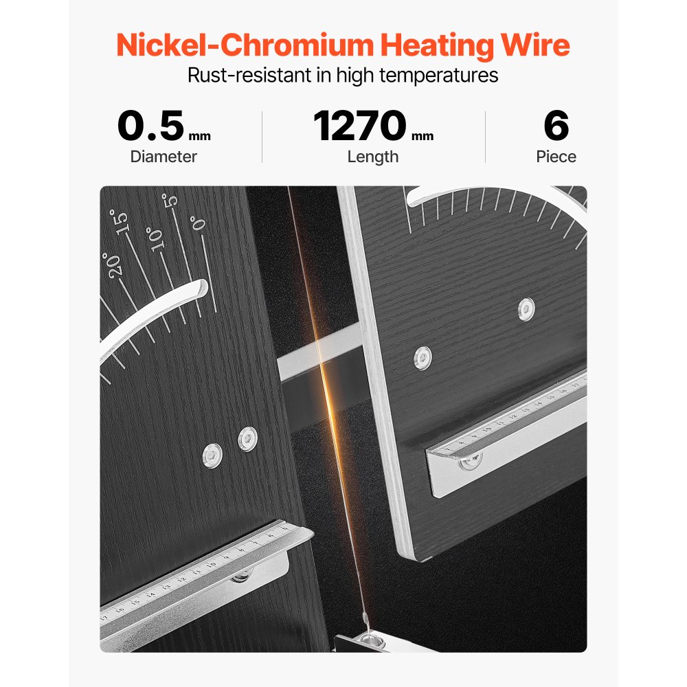 Przecinarka do styropianu VEVOR, 200 W, z 6 drutami grzewczymi niklowo-chromowymi, profesjonalna elektryczna przecinarka o maksymalnej długości cięcia 1150 mm do pianki, gąbki i płyt KT