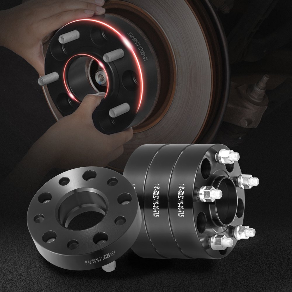 Dystanse do kół VEVOR, adaptery do kół 127x140 mm, 5 szpilek do kół, kute, otwór 71,5 mm, dystanse do szpilek M1/2-20 z centrowaniem piasty, pasujące do Jeep Journey i WRANGLER