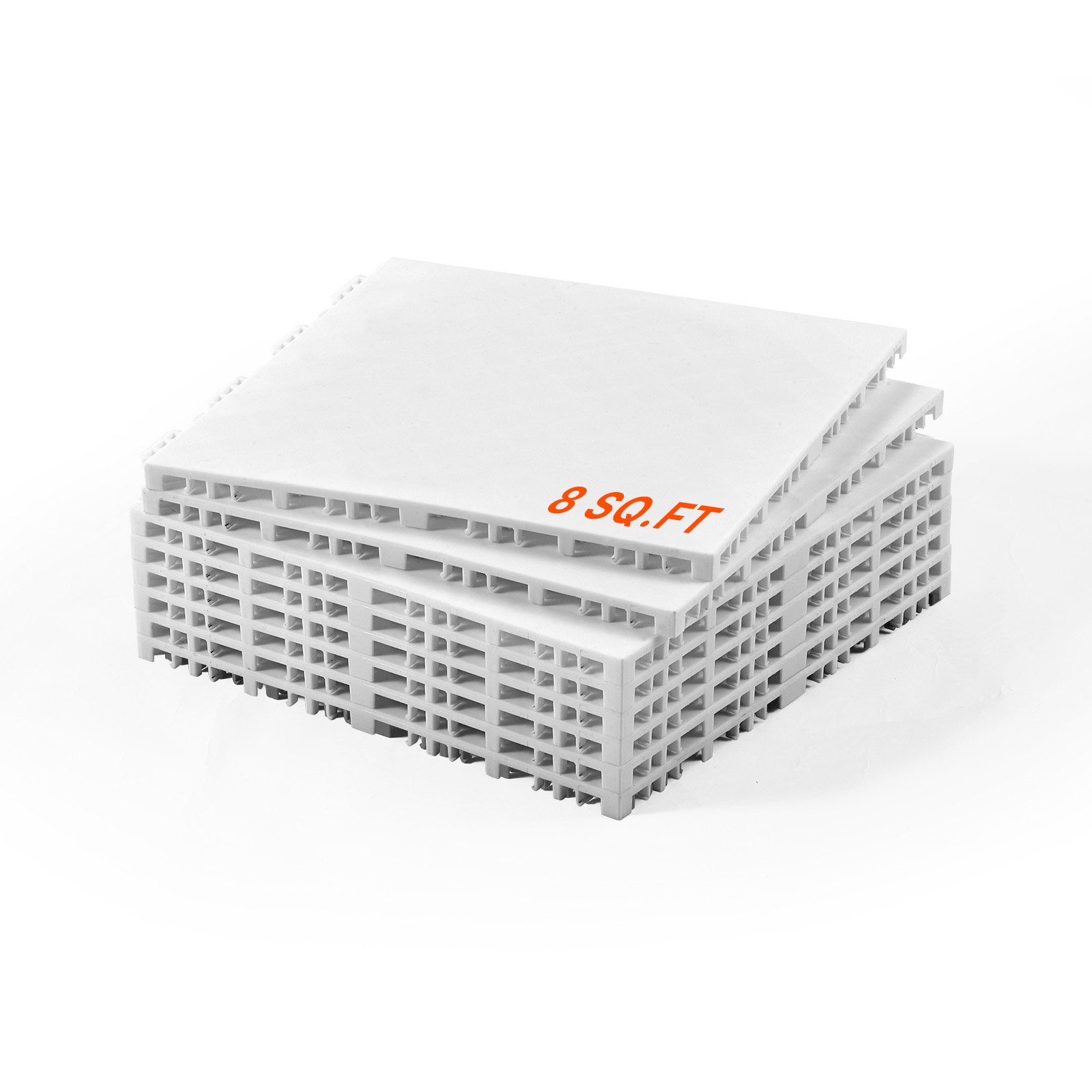 VEVOR Hockey Flooring, 315 x 315 mm, wielofunkcyjne płytki podłogowe, 8 szt., płytki do parkietu tanecznego, tablica treningowa do hokeja, szaro-biała, 0,7 m²/karton