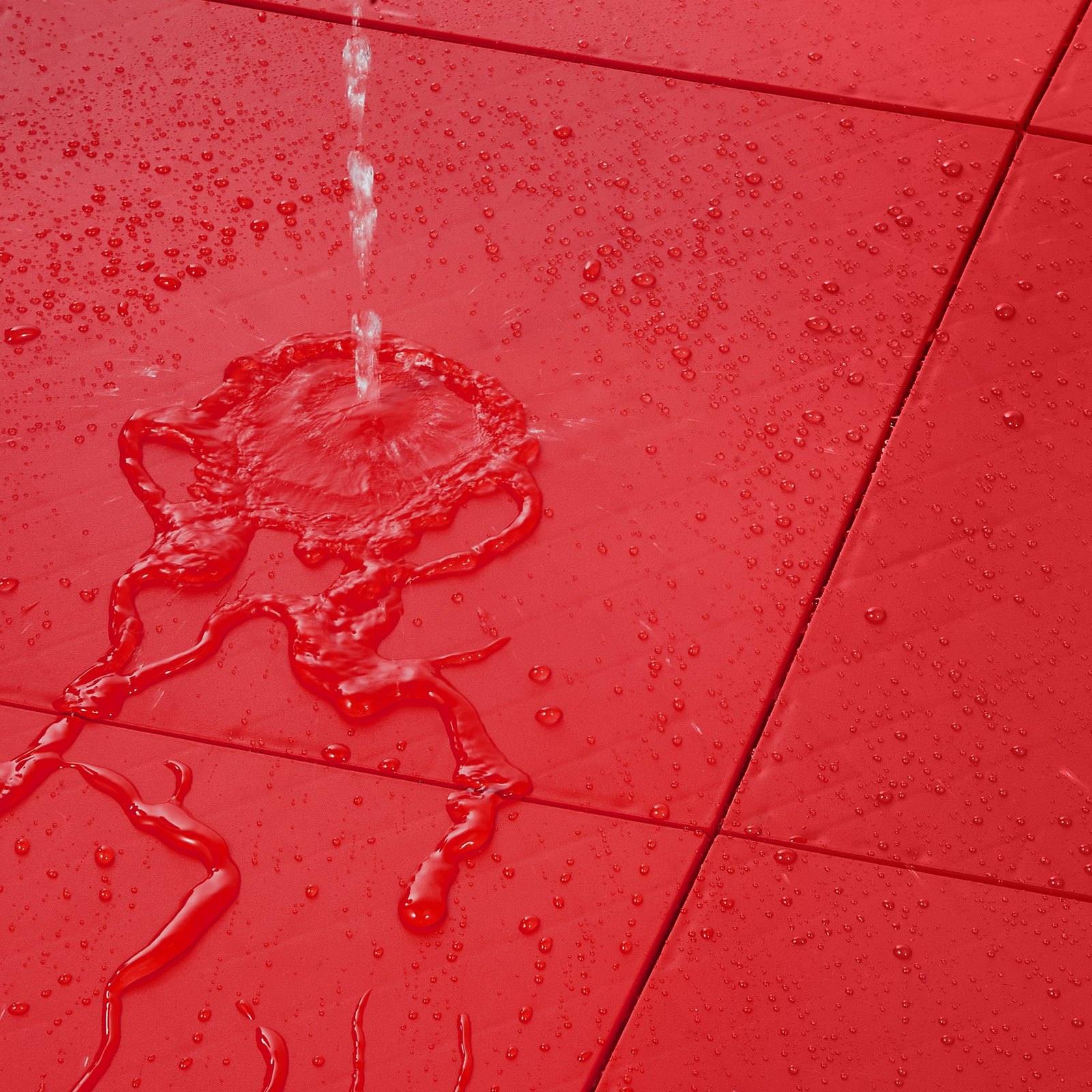 VEVOR Tiles for Hockey Floor Mats, 315 x 315 x 16 mm, 8 Interlocking Pieces, Training Surface, Dance Floor Tiles, Hockey Training Equipment Board (Red, 8 Square Feet/Box)