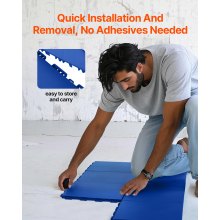 VEVOR Flooring Fitting Interlocking PP Floor Tiles for Hockey 8 Pack Blue